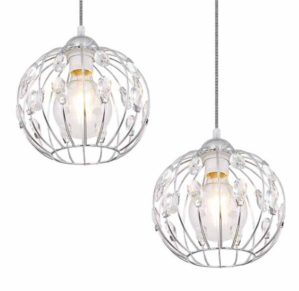 Globo Hanako hanglamp – E27 (grote fitting) – Chroom - Image 3