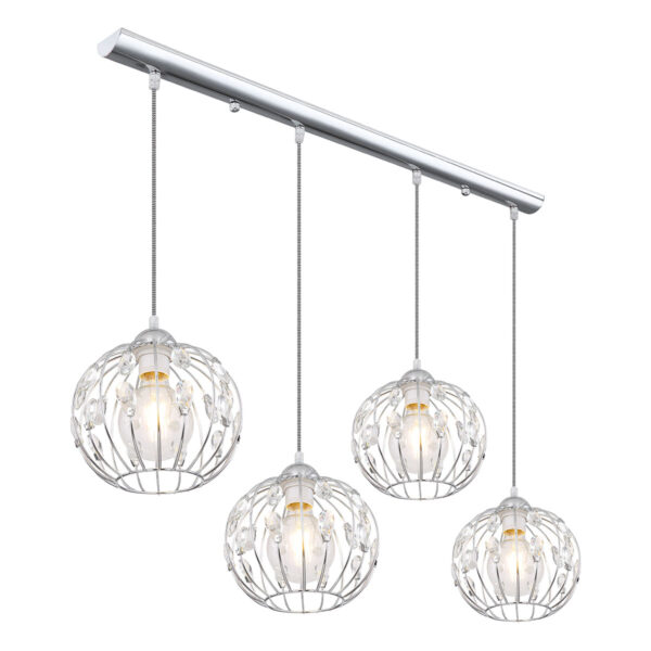 Globo Hanako hanglamp – E27 (grote fitting) – Chroom