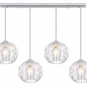 Globo Hanako hanglamp – E27 (grote fitting) – Chroom
