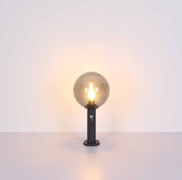 Globo Hedwig vloerlamp – ø 25 cm – LED + E27 – Antraciet - Image 4