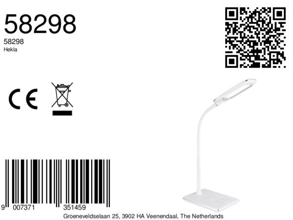 Globo Hekla tafellamp – Ingebouwd (LED) – Wit - Image 5