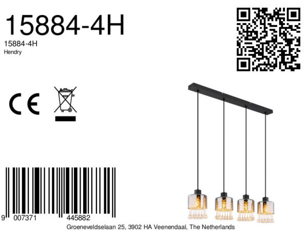 Globo Hendry hanglamp – E27 (grote fitting) – Zwart - Image 5