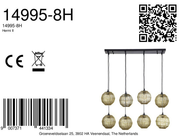 Bronzen Oosters metalen hanglamp Globo Hermi II - Image 3