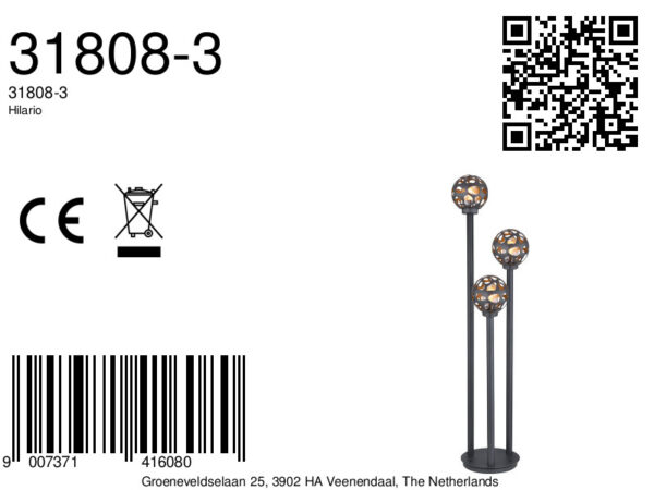 Globo Hilario vloerlamp – LED + E27 – Antraciet - Image 5