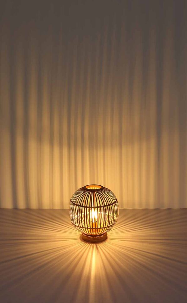Globo Hildegard tafellamp – ø 30 cm – E27 (grote fitting) – Naturel - Image 5