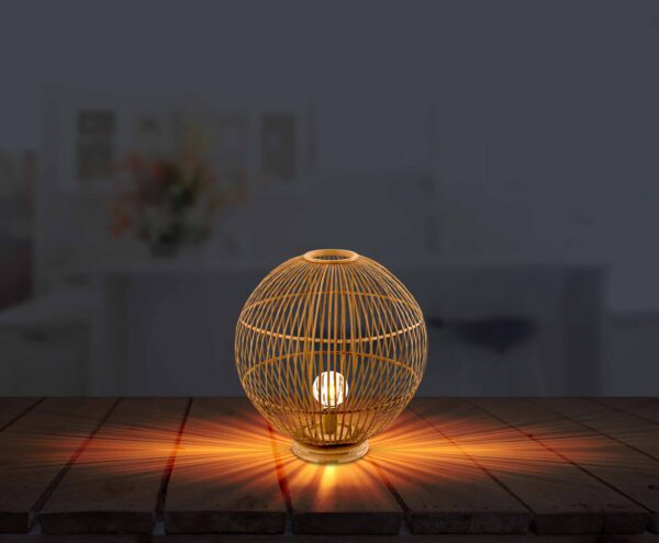 Globo Hildegard tafellamp – ø 50 cm – E27 (grote fitting) – Naturel - Image 4