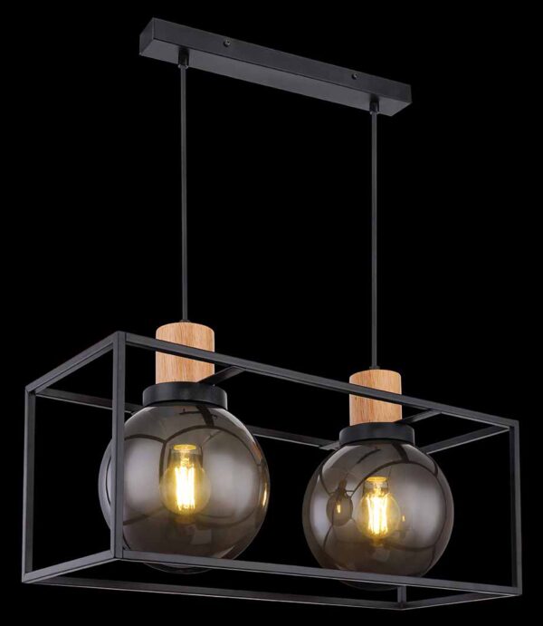 Globo Hilko hanglamp – LED + E27 – Zwart - Image 4