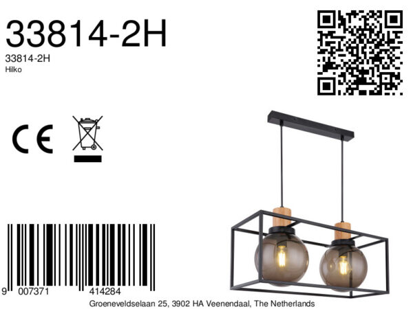 Globo Hilko hanglamp – LED + E27 – Zwart - Image 5