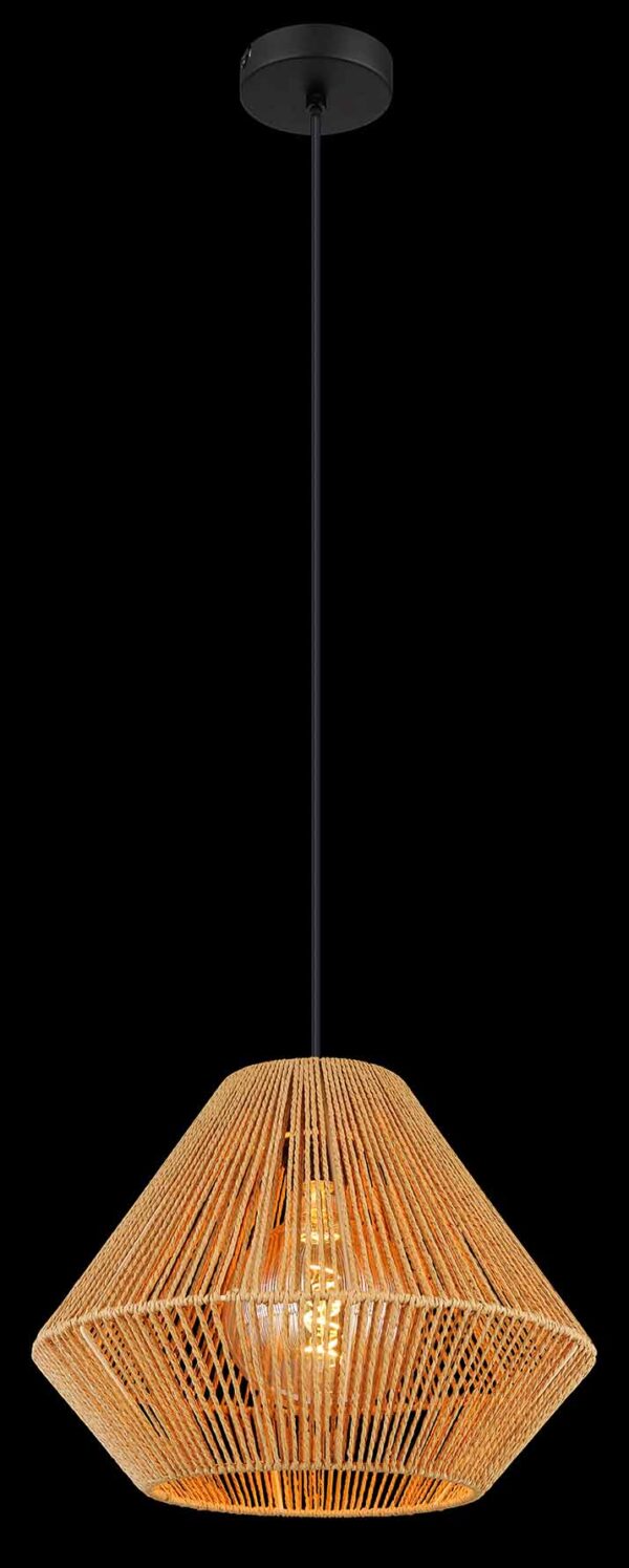 Globo Houdini hanglamp – ø 35 cm – E27 (grote fitting) – Zwart - Image 3
