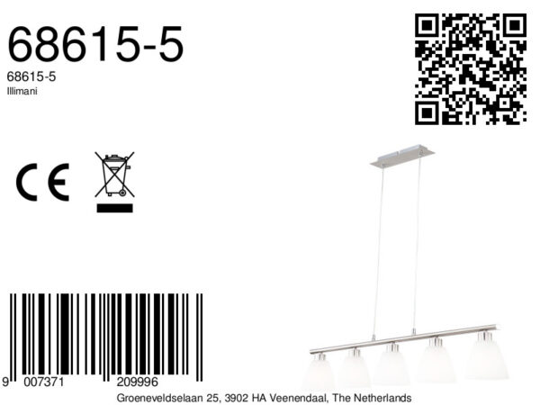 Globo Illimani hanglamp – E14 (kleine fitting) – Nikkel - Image 2