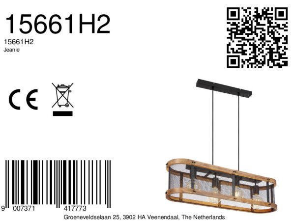 Globo Jeanie hanglamp – E27 (grote fitting) – Zwart - Image 5
