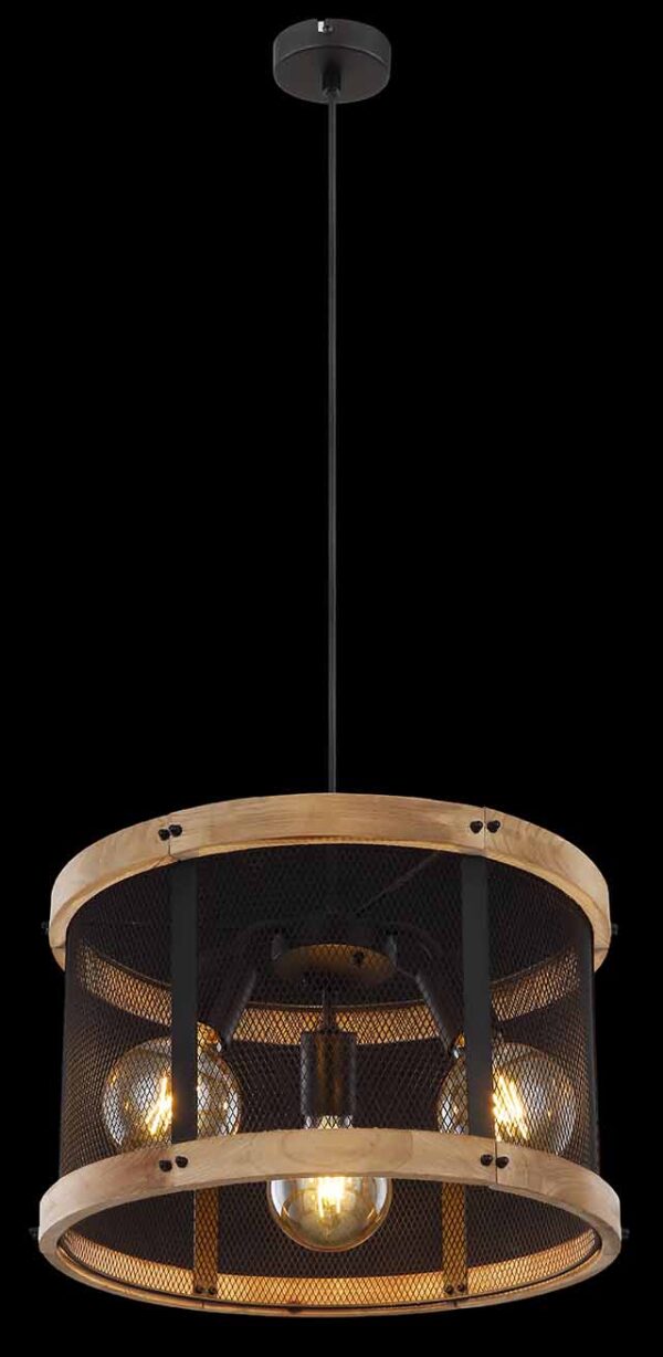 Globo Jeanie hanglamp – ø 40 cm – E27 (grote fitting) – Zwart - Image 3