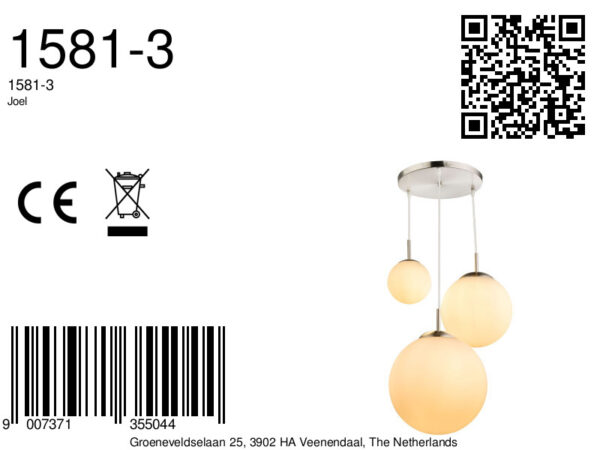 Globo Joel hanglamp – ø 52 cm – E27 (grote fitting) – Nikkel - Image 4