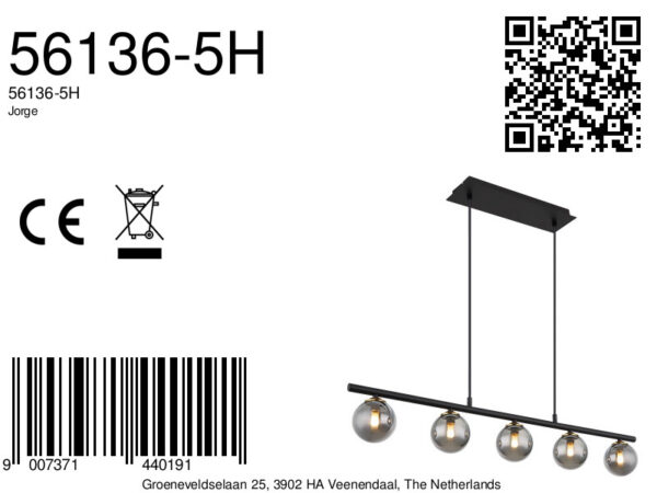 Globo Jorge hanglamp – G9 – Zwart - Image 5