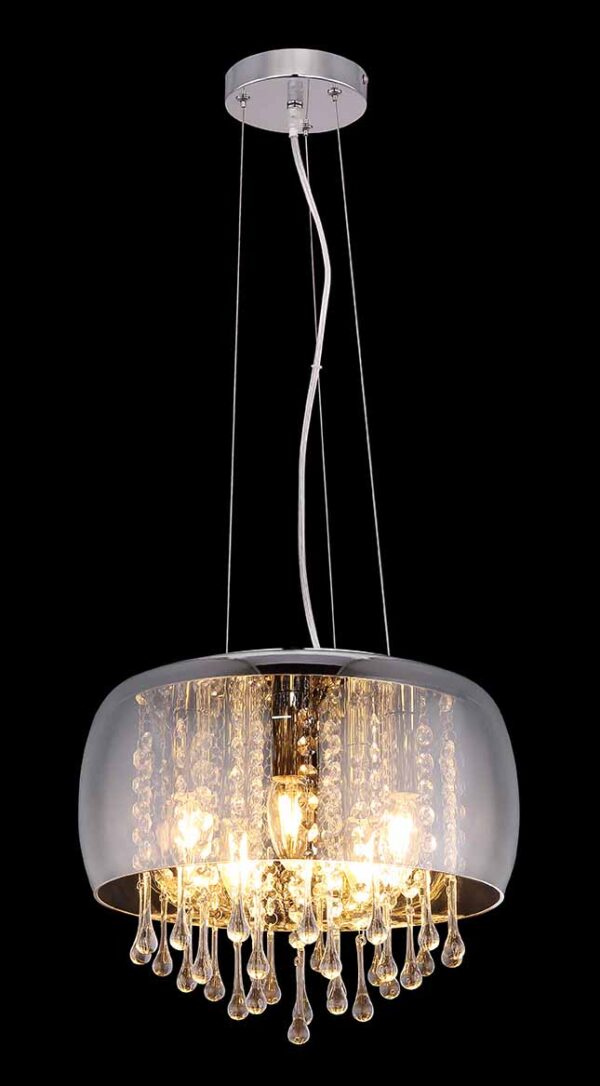 Globo Kalla hanglamp – ø 35 cm – E14 (kleine fitting) – Chroom - Image 3