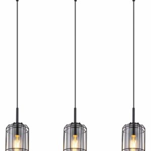 Globo Kammi hanglamp – E27 (grote fitting) – Zwart