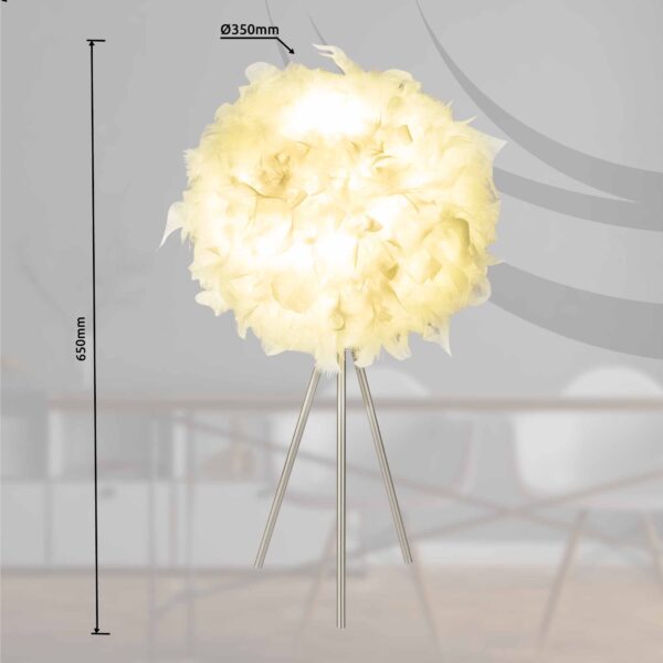 Globo Katunga tafellamp – ø 35 cm – E27 (grote fitting) – Nikkel - Image 3