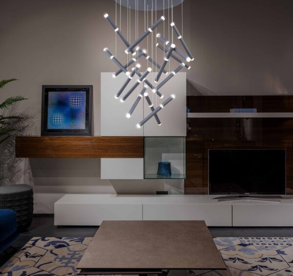 Globo Kelsy hanglamp – ø 85 cm – Ingebouwd (LED) – Grijs - Image 3