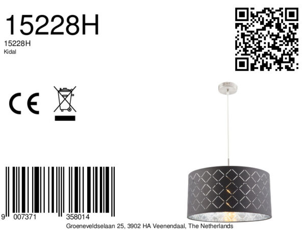 Globo Kidal hanglamp – ø 40 cm – E27 (grote fitting) – Nikkel - Image 2