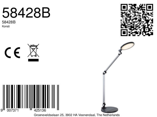 Globo Konsti tafellamp – Ingebouwd (LED) – Zwart - Image 5