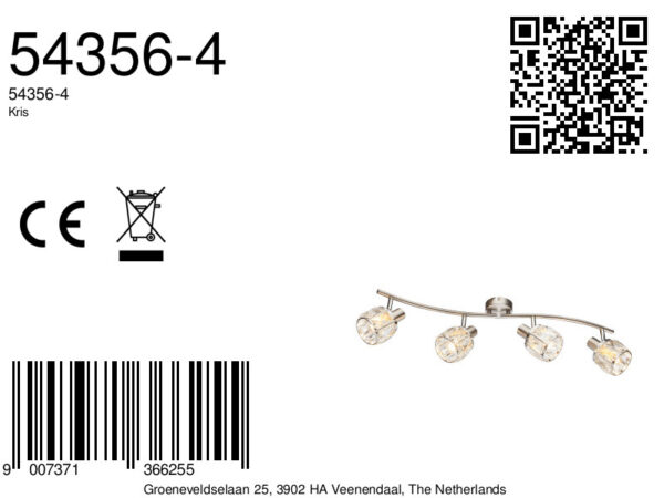 Globo Kris spot – E14 (kleine fitting) – Nikkel - Image 4