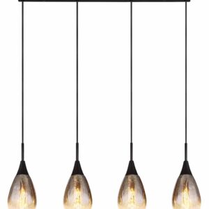 Globo Krys hanglamp – LED + E14 – Zwart