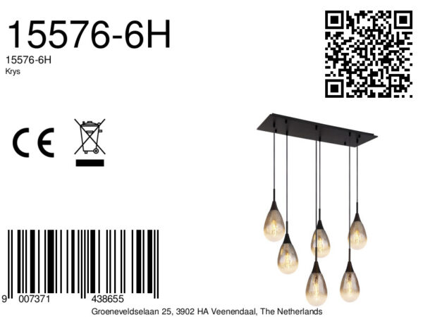Globo Krys hanglamp – LED + E14 – Zwart - Image 5