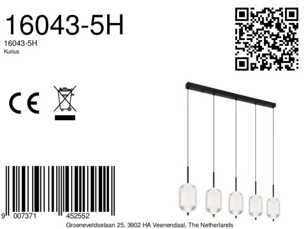 Globo Kurius hanglamp – Ingebouwd (LED) – Zwart - Image 5