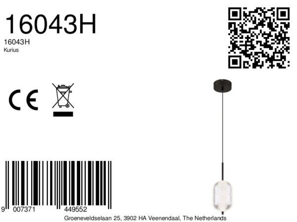 Globo Kurius hanglamp – ø 15 cm – Ingebouwd (LED) – Zwart - Image 5