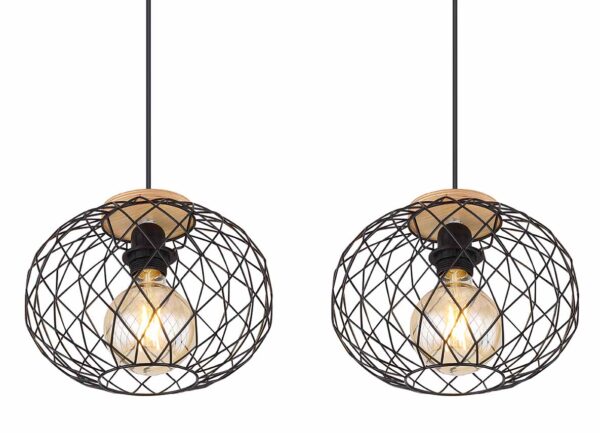 Globo Lacky hanglamp – E27 (grote fitting) – Zwart - Image 3