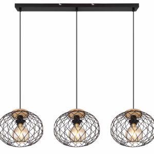 Globo Lacky hanglamp – E27 (grote fitting) – Zwart