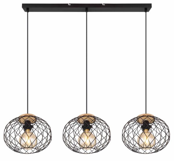 Globo Lacky hanglamp – E27 (grote fitting) – Zwart