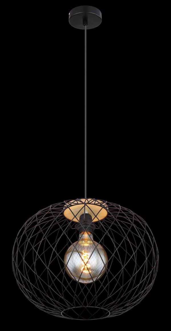 Globo Lacky hanglamp – ø 40 cm – E27 (grote fitting) – Zwart - Image 3