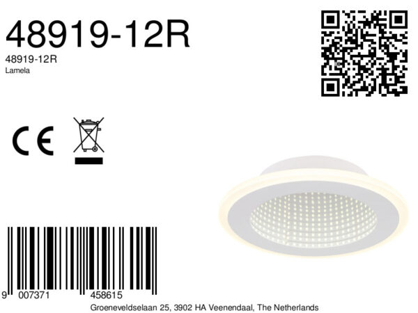 Globo Lamela plafonniere – ø 22,5 cm – Ingebouwd (LED) – Wit - Image 5