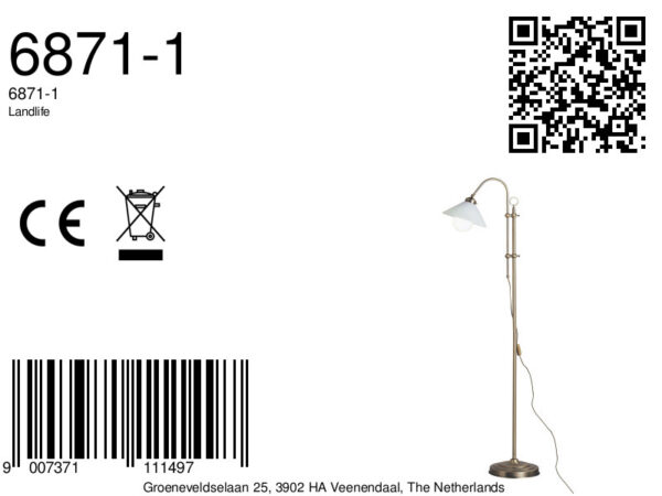 Globo Landlife vloerlamp – E27 (grote fitting) – Messing - Image 2