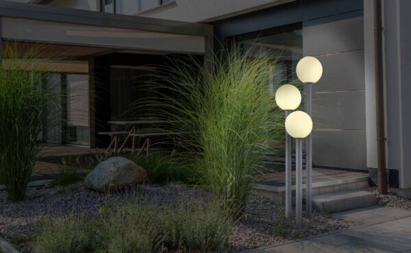 Globo Laura vloerlamp – ø 45 cm – LED + E27 – Staal - Image 3