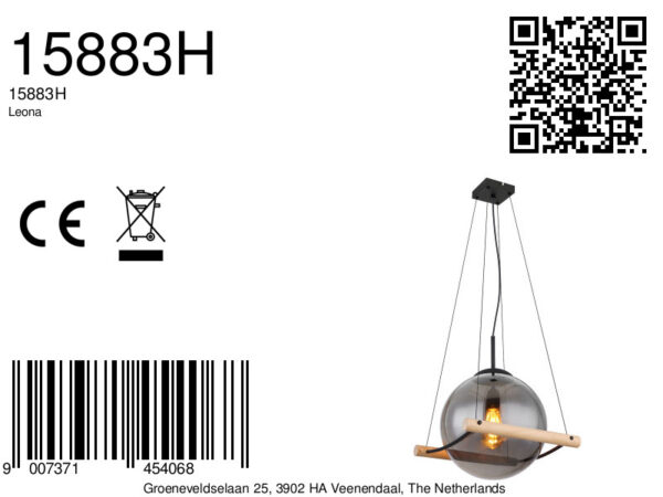 Globo Leona hanglamp – E27 (grote fitting) – Zwart - Image 5