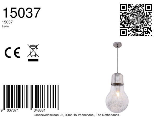 Klassieke messing metalen hanglamp Globo Levin - Image 6