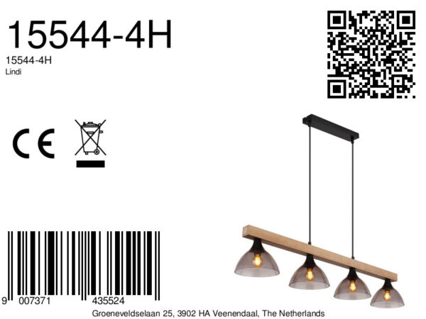 Globo Lindi hanglamp – E14 (kleine fitting) – Zwart - Image 6