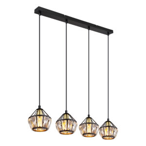 Globo Lois hanglamp – E14 (kleine fitting) – Zwart