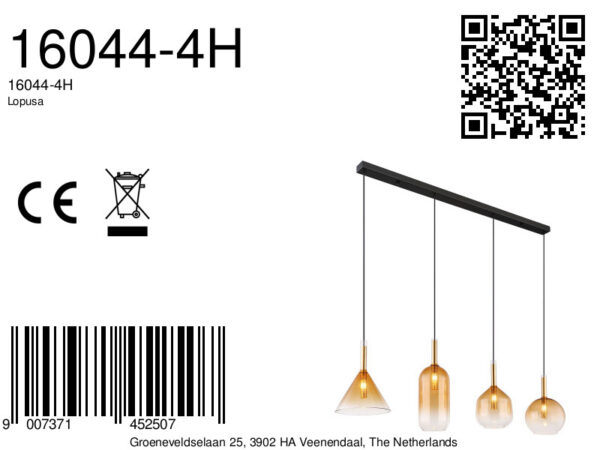 Globo Lopusa hanglamp – G9 – Zwart - Image 5