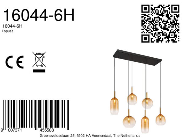 Globo Lopusa hanglamp – G9 – Zwart - Image 5