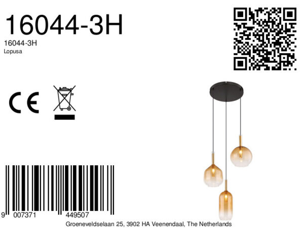 Globo Lopusa hanglamp – ø 43 cm – G9 – Zwart - Image 5