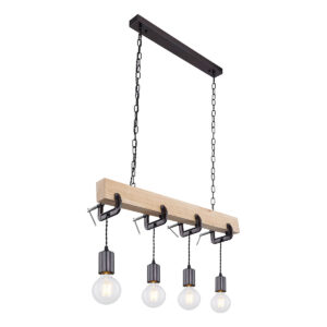 Globo Ludi hanglamp – E27 (grote fitting) – Zwart