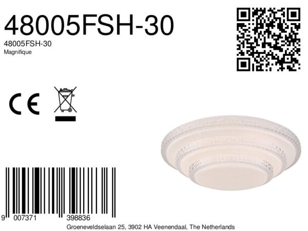 Globo Magnifique plafonniere – ø 49,5 cm – Ingebouwd (LED) – Wit - Image 5