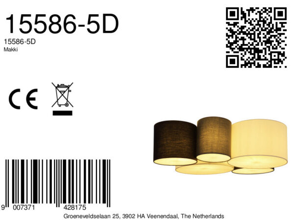 Globo Makki plafonniere – LED + E27 – Wit - Image 3