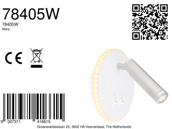Globo Many wandlamp – ø 14,6 cm – Ingebouwd (LED) – Wit - Image 5