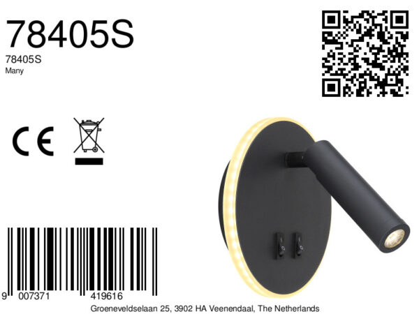 Globo Many wandlamp – ø 14,6 cm – Ingebouwd (LED) – Zwart - Image 5