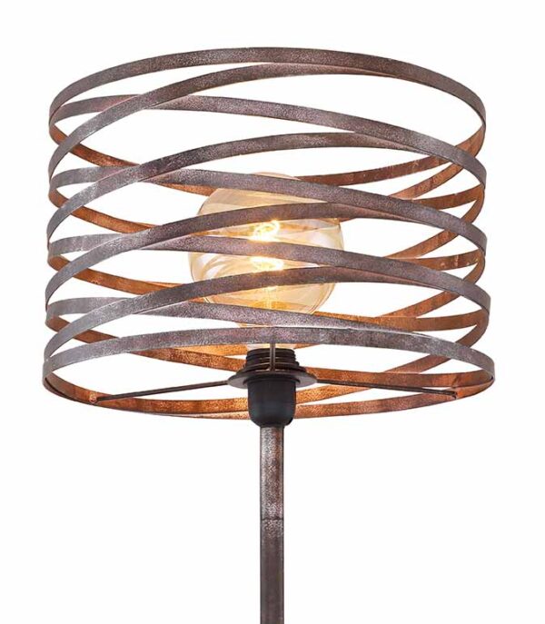 Globo Marco vloerlamp – ø 35 cm – E27 (grote fitting) – Bruin - Image 3