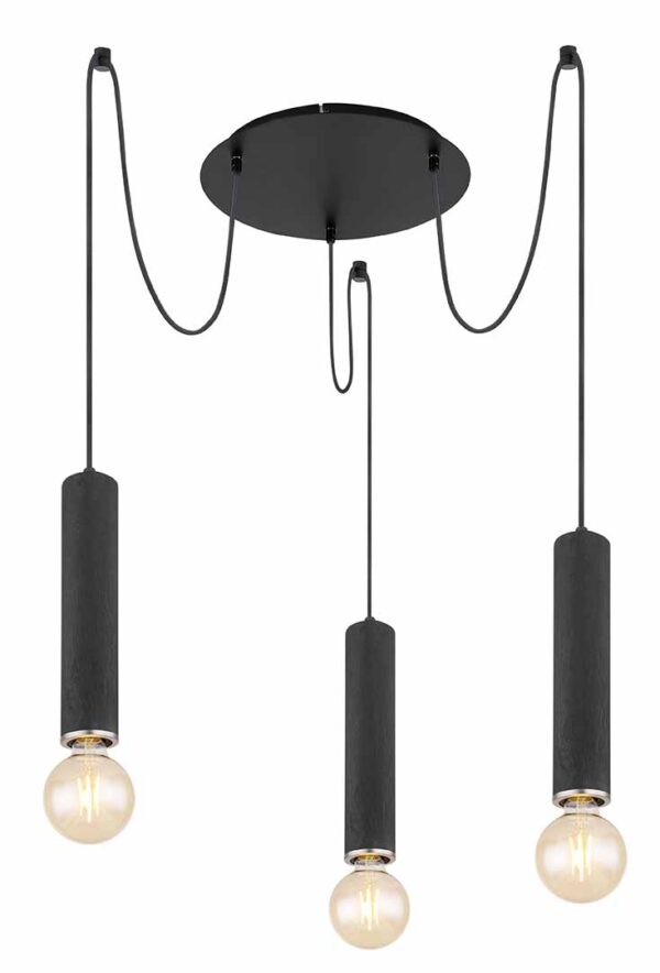 Globo Marion hanglamp – ø 35 cm – E27 (grote fitting) – Zwart - Image 4
